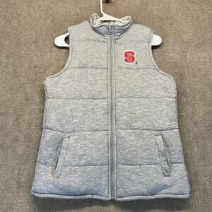 NC State Wolfpack Reversible Vest Women's Small Gray Insulated Full Zip Gameday